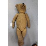 Teddy Bears - two much-loved vintage teddies - both with stitched snouts and small humps