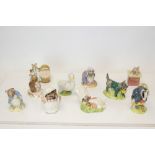 Ten Royal Albert Beatrix Potter figures - Mrs Tiggy Winkle, Gentleman Mouse Made a Bow, John Joiner,