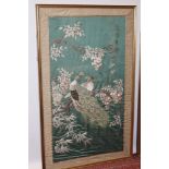 Large embroidered Chinese silk panel,