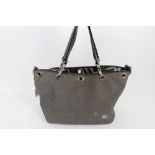 Authentic Burberry Blue Label grey fabric handbag, chrome details and leather trim, white label no.