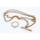 Gold (9ct) belcher chain with fob,