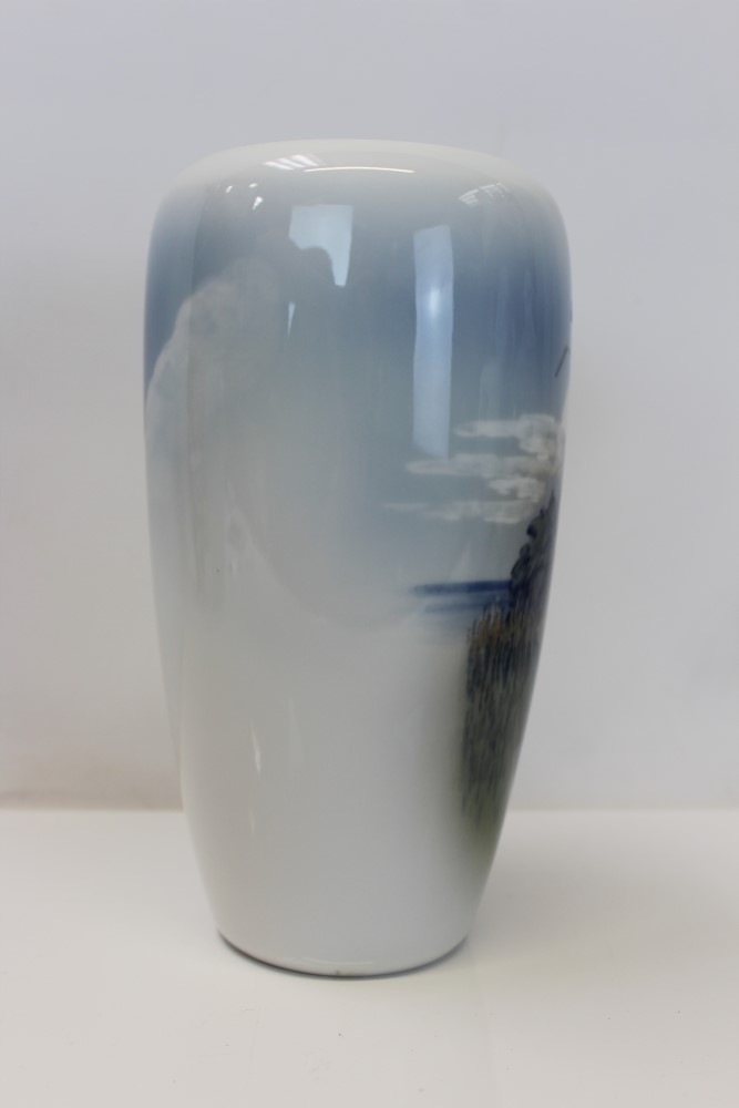 Good quality Royal Copenhagen porcelain vase with landscape decoration, numbered 2694 to base, - Image 6 of 7