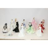 Five Royal Doulton figures - Top O' The Hill HN1834, Lorraine HN3118, Gloria HN3200,