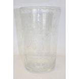 Good quality Thomas Webb glass vase with dragonfly decoration,