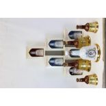 Six Wade Bells whisky decanters, boxed and five others,