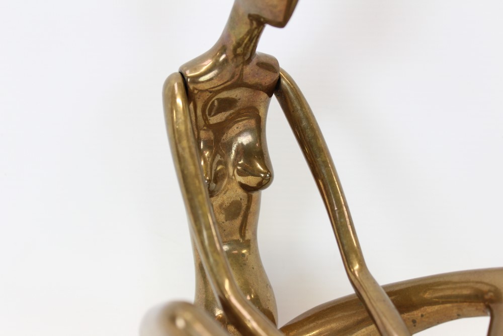 Julian Snelling (20th century) articulated bronze of a seated female nude, signed and dated '86, - Image 3 of 5