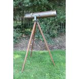 Georgian 6 inch reflecting telescope with tripod, signed - W. & S.