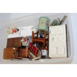 Dolls' house furniture (some signed by maker) - including tables, chairs, boxes, coal scuttle,