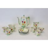 Burleigh ware Art Deco coffee set with floral decoration (15 pieces) CONDITION REPORT