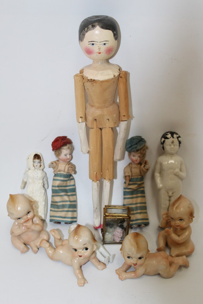 Doll - wooden painted peg doll, 32cm,