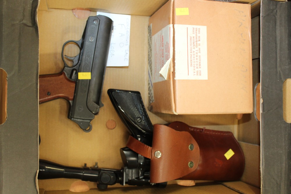 Three air pistols and related items - comprising a Diana 6M match pistol,