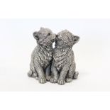 Contemporary filled silver model of a pair of kittens (Birmingham 1993)