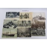 Postcards - loose selection of shipping, working elephants, bullock cart and Natives,