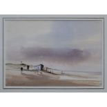 *Edward Brian Seago (1910 - 1974), watercolour - Norfolk Beach, signed, 25cm x 36.