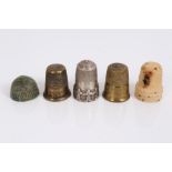 Medieval bronze thimble of dome form, 1.