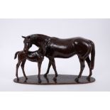 William Newton, contemporary, bronze - Mare and Foal, signed and dated '97, numbered 5/9,
