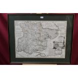 Emanuel Bowen (1693 - 1767), hand-coloured engraved map - "An Accurate Map of the County of Essex,