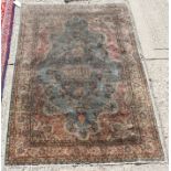 Kashan-style silk rug,