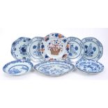 Collection of 18th century Chinese export blue and white tablewares with bird and floral decoration