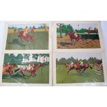 Charles Ancelin (1863 - 1940), set of ten lithographs - Horse Racing circa 1930,