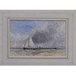 Thomas Churchyard (1798 - 1865), watercolour - yachts off the coast, believed to be 'Elsie',