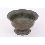 18th century Paktong bowl with flared rim and turned line decoration,