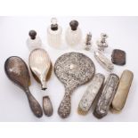 Collection of various silverware - to include silver-backed hand mirror,