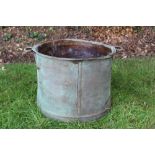 Large old copper cauldron with two handles, 50cm diameter,