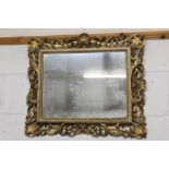 19th century carved gilt wood Florentine wall mirror,