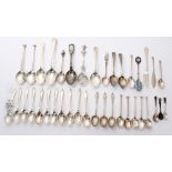 Collection of Georgian and later silver flatware - to include teaspoons,