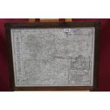 17th century engraved map of Essex by Henry Overton after John Speede,