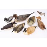 Collection of eight 20th century American and other decoy ducks and wildfowl including Pintail,