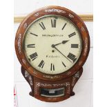 Late Regency drop-dial wall clock with painted dial, signed - Dold & Loeffler, Colchester,