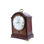 George III bracket clock by Thomas Delasalle, London, with signed, painted dial,