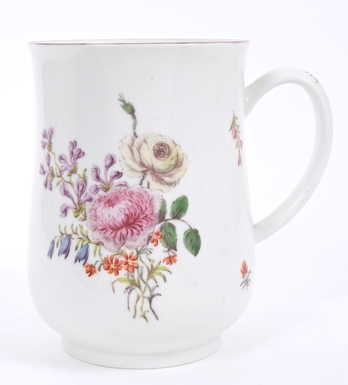 18th century Chelsea mug of swollen form,