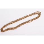 Victorian gold guard chain with a long length of belcher links,