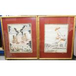 Pair of 18th / 19th century Mughal School gouache paintings on paper,