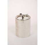 Edwardian silver tobacco box of cylindrical form,