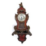 Impressive late 19th century Louis XIV revival ormolu and red tortoiseshell cased bracket clock