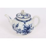 18th century Worcester Mansfield pattern teapot and cover, circa 1765,