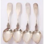Pair of 19th century American silver tablespoons with engraved initials to terminals, stamped - N.