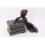 Tom Greenshields (1915 - 1994), cold cast resin copper sculpture - 'Anya Sitting', 28cm high,