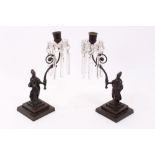 Good pair of 19th century French bronze candlesticks,