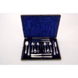 Impressive 1920s silver 'Afternoon Tea Set' - comprising six silver teaspoons,