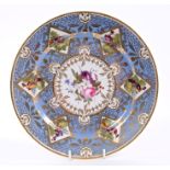 Rare early 19th century Chamberlains Worcester Princess Charlotte pattern plate, circa 1816,