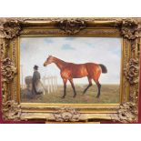 After Ben Marshall (1767-1835) oil on canvas - Emilius with his groom at Newmarket,