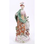 Large 18th century Derby figure of Minerva, The Goddess of Wisdom, circa 1770,