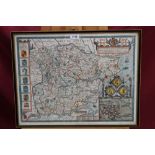 John Speede (1552 - 1629), hand-coloured engraved map of Essex, published by Bassett & Chiswell,