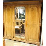 Fine quality Victorian Aesthetic period pollard oak compactum wardrobe with moulded cornice and