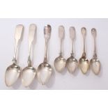 19th century American silver fiddle pattern tablespoon, marked - Whitney & Hoyt,